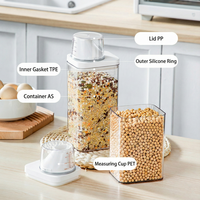 Boîtes de conservation alimentaire en plastique avec couvercles, contenants de cuisine transparents pour la farine, le sucre et les céréales