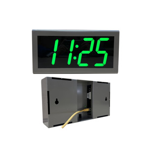 4 Inch 4 Digit Green LED NTP Clock, Network Synchronized, Automatic DST Reset - Product Image 1