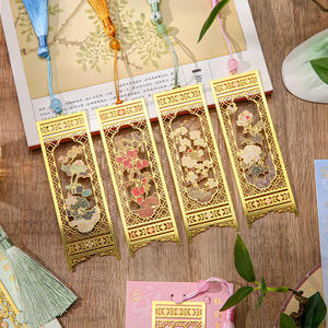 Fabriek Groothandel Luxe Messing Metaal Vergulde Vintage Bladwijzers Kwastje Bloem Holle Scherm Bladwijzer - Product Image 5