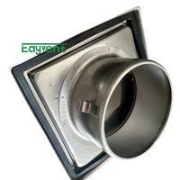 Grille d'aération murale carrée en acier inoxydable à fermeture automatique pour séchoir, couvercle de sortie d'air externe à clapet par gravité