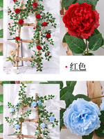 Bunga Plastik Semi-Handmade Berkualitas Tinggi, Ramah Lingkungan, Tahan Lama, Dekorasi Rumah, Latar Belakang Pernikahan, Tanaman Rambat Peony Buatan