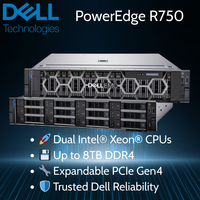 适用于PowerEdge R750高性能2U机架服务器双英特尔至强，高达8tb DDR4企业存储新库存