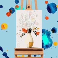 Ensemble de peinture par numéros encadrée SONGWOO Art 4 pièces pour débutants, peinture florale à peindre soi-même par numéros