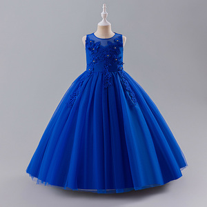 Superbes petites/grandes filles dentelle fleur fille mariage demoiselle d'honneur fête d'anniversaire vacances Pageant bal déguisement vêtements pour enfants - Product Image 5