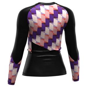 Haut de sport gainant à manches longues en polyester pour femme, type débardeur de compression anti-UV - Product Image 3