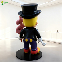 Sculpture de gentleman de dessin animé personnalisée en résine FRP, statue décorative pop art pour galerie d'art, espace tendance, ornement de maison
