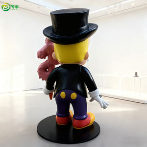 Декоративная статуэтка в стиле поп-арт: индивидуальный мультяшный джентльмен из смолы и стеклопластика для галерей, модных интерьеров и домашнего декора - Product Image 3