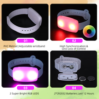 Bracelets LED de fête contrôlables par application, blancs, en PP, lumineux et clignotants, pour mariage, concert, festival, logo personnalisé en gros
