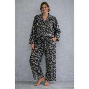 Conjunto de Pijama de Algodón Estampado para Mujer, Ropa de Dormir Suave y Transpirable, Ajuste Cómodo, Ropa Casual para Estar en Casa, Dos Piezas - Product Image 1