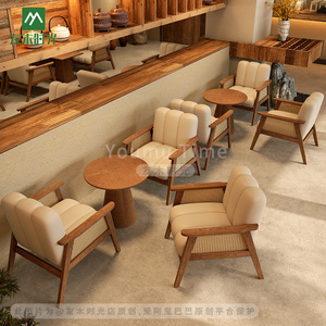 Ensemble de canapés et chaises de restaurant contemporains pour café et lieux de loisirs, en bois écologique durable, pour usage commercial - Product Image 5
