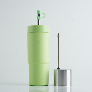 Vaso de Viaje 3 en 1 para <span class=keywords><strong>Yerba</strong></span> <span class=keywords><strong>Mate</strong></span> con Logotipo Personalizado, Taza Deportiva de Acero Inoxidable 304 con Pajita Metálica y Estructura Antiderrames - Product Image 2