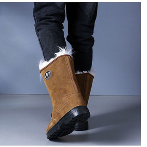 Botas de Nieve para Hombre Mengzuo, Color Marrón, Forro Polar, Antideslizantes, Cálidas, para Invierno, Tacón Medio, para Trabajo al Aire Libre - Product Image 3