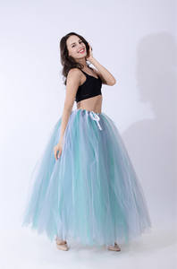 <span class=keywords><strong>Jupe</strong></span> Tutu en <span class=keywords><strong>Tulle</strong></span> tricotée à la main pour <span class=keywords><strong>femme</strong></span>, longueur au sol, décontractée, <span class=keywords><strong>jupe</strong></span> de demoiselle d'honneur avec nœud sur le devant - Product Image 4