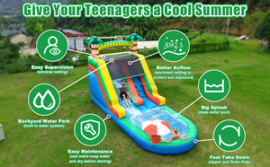 Tobogán Acuático Inflable Comercial <span class=keywords><strong>con</strong></span> <span class=keywords><strong>Piscina</strong></span>, Castillo Inflable para Niños y Adultos, Ideal para Fiestas en el Patio Trasero - Product Image 3