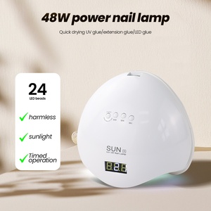 Lampe UV électrique SUN5 48W à 24 <span class=keywords><strong>LED</strong></span> pour séchage rapide des ongles, avec minuterie, sans effet noir sur les mains, pour manucure et séchage des ongles - Offre Spéciale - Product Image 1