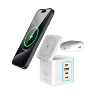 Station de charge 105W, chargeur combiné 6 en 1, chargeur sans fil pour téléphone 15W, écouteurs 5W, 4 ports USB C USB a, chargeur