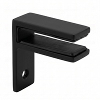 Support mural en acier inoxydable 316 noir mat à 90 degrés pour verre, robuste, pour clôture de piscine, compatible avec les verres de 8 à 12 mm