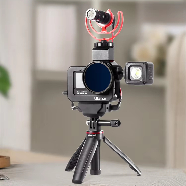 Wholesales Camera Cage Kit Ulanzi G9-5 Go Pro 12 11 10 9 Alloy Housing Metal Camera Cage With Cold Shoe for Go Pro 9 Camera