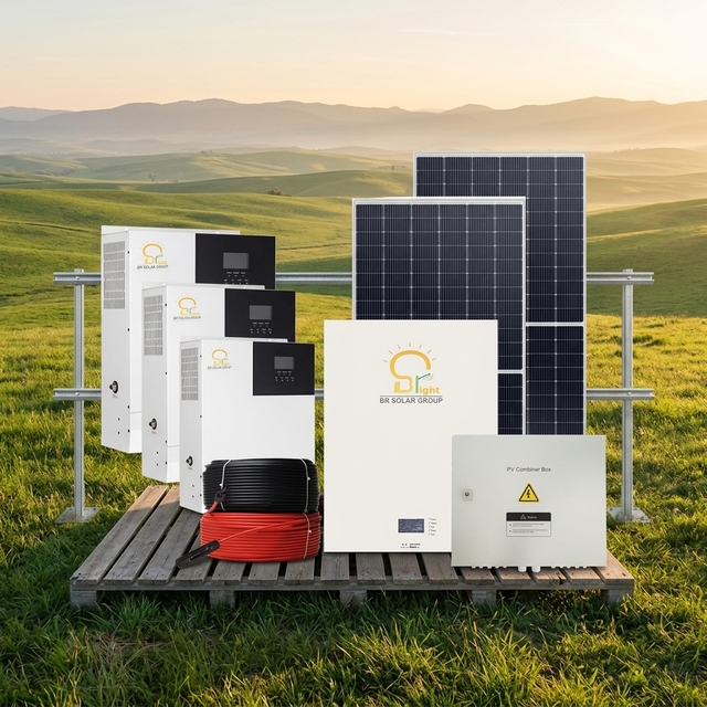 BR SOLAR 5KW Off-Grid Monocrystalline Silicon MPPT Solar Power System 48V Pure Sine Wave Hybrid Inverter Home Energy Storage Kit