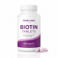 Comprimés de biotine en marque blanche OEM/ODM, 60 unités, soutien beauté pour cheveux, peau, ongles, production d'énergie, complément santé pour adultes