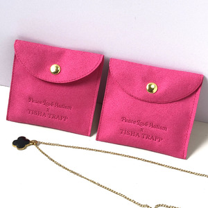 OEM Wholesale Microfiber <b>Envelope</b> Bag for Necklace Bracelet Ring Packaging Drawstring Bag Jewelry Pouch with Customized Logo - Product Image 2