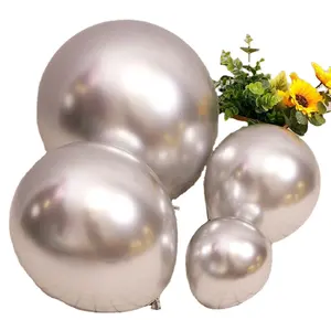 10-Inch Chrome-Plated Metal Balloons - Ideal for Corporate Events