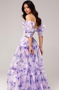 <span class=keywords><strong>Abito</strong></span> da donna elegante in <span class=keywords><strong>organza</strong></span> a spalle scoperte, stile europeo, <span class=keywords><strong>lungo</strong></span>, per ballo di fine anno/festa serale, modello fluido da fata, nuova collezione Primavera Estate 2026 - Product Image 5