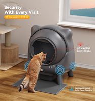 Wn Smarte Katzentoilette Selbstreinigend Automatisch Umweltfreundlich Kunststoff 65L Geruchskontrolle Roboter-Ohren-Design Quadratische Form APP