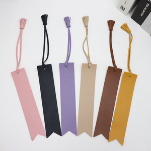 Marcadores de cuero PU con borlas en stock, encuadernadores de cuadernos, etiquetas para libros, clips para libros, impresión de logotipo disponible, regalos creativos. - Product Image 2