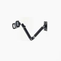 Support mural flexible en métal pour phablette 2024, 7-12 pouces, rotatif/ajustable (libre/vertical), support à deux sections amorti, noir, universel
