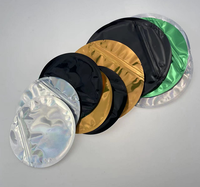 Sacs en Mylar en forme de cercle d'hologramme 3.5g sacs d'emballage à fermeture éclair en cercle imprimés personnalisés sacs ronds holographiques