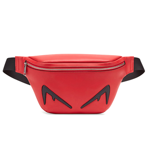 <span class=keywords><strong>Riñonera</strong></span> de cuero liso con logotipo personalizado para hombre, bolso de cintura de diseño, a la moda, color negro - Product Image 6