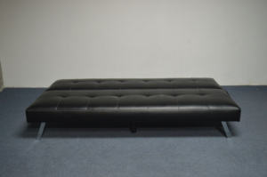 Ghế <span class=keywords><strong>sofa</strong></span> giường đơn phong cách cổ điển Đức, chất liệu da PU màu đen - Product Image 6