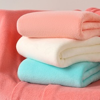 Lot de serviettes de bain en polaire corail transfrontalières, couleur unie, grandes, épaisses, absorbantes et à séchage rapide, pour la plage, vente en gros