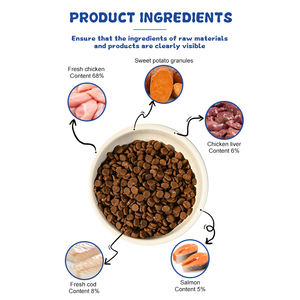 Alimento seco horneado <span class=keywords><strong>para</strong></span> <span class=keywords><strong>perros</strong></span> 100%, certificado por la FDA, pollo fresco y bacalao, natural, rico en proteínas - Product Image 2