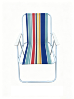 Chaise de plage pliable Bungee avec accoudoirs, chaise de camping extérieure légère en tissu rayé pour patio, piscine et jardin