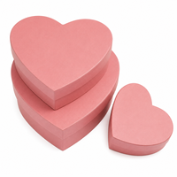 Boîte cadeau de luxe en forme de cœur rose avec couvercle et base en carton rigide, ensemble de boîtes d'emballage romantiques pour la Saint-Valentin, mariage, fleurs