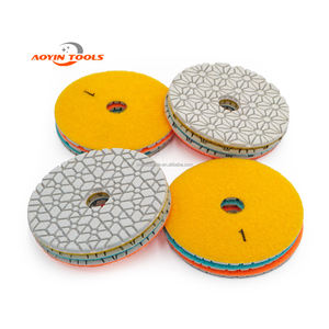 OEM toptan Granite (100mm) ıslak 3 adım iyi parlayan hızlı reçine aşındırıcı parlatma pedleri granit mühendislik taş mermer kuvars - Product Image 2