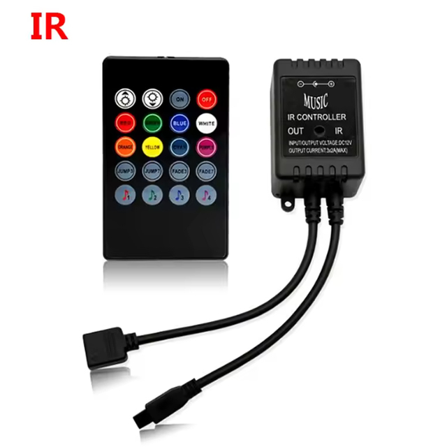 RGB LED Strip Controller Music Sync Voice Control 20-Keys IR Remote DC12V USB Low Voltage Rhythm Compatible Lighting Solution