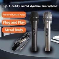 Mikrofon Kabel Dinamis - Desain Logam Plug and Play untuk Karaoke Rumah & Siaran Langsung
