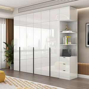 <span class=keywords><strong>Armoire</strong></span> blanche haute brillance avec bureau d'<span class=keywords><strong>ordinateur</strong></span> armoires de rangement pour salle de vêtements - Product Image 3