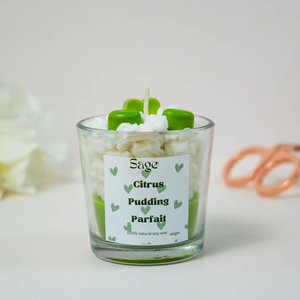 Citrus Pudding <b>Small</b> Jar <b>Candle</b> Fresh Fruity Home Fragrance for Cozy Ambiance Relaxation Bedroom Living Room Decor and Gifting - Product Image 1