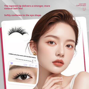 5 paires <span class=keywords><strong>de</strong></span> faux cils demi-bande faits à la main, légers <span class=keywords><strong>et</strong></span> naturels, pour marque privée, cils courts, fournitures en gros - Product Image 2