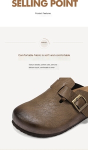 Nouvelles mules orthopédiques de luxe Bostona 024 avec semelle intérieure en liège souple, respirantes, amortissantes, soutien de la voûte plantaire et massage, unisexe - Product Image 4