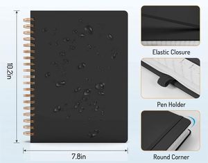 Custom Book Printing PU Leather Hardcover 100 Sheets A5 Fitness <b>Journal</b> Workout Planner - Product Image 4