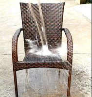 Ensembles de salle à manger de jardin en rotin avec structure en aluminium, résistants aux UV, meubles de patio pour hôtel et salon, tables et chaises d'extérieur
