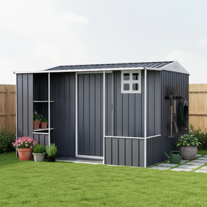 EG0909-H180 Abri de jardin préfabriqué à <span class=keywords><strong>prix</strong></span> d'usine, bâtiment de stockage extérieur en métal avec étagères - Product Image 6