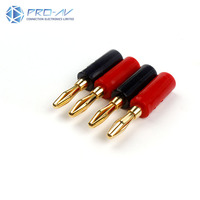 Connecteur d'amplificateur audio sans soudure à vente chaude, fiche mâle 1P, fiche banane, bornes en laiton codées par couleur, boîtier PC, tête de lanterne, vis 4 mm