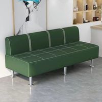 Canapé d'attente en cuir noir de luxe léger Fauteuil d'attente pour salon de coiffure et de beauté
