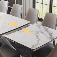 Fournisseur de meubles de salle à manger, table à manger extensible pliante solide, Tavolo Da Pranzo Allungabile, beige effet marbre